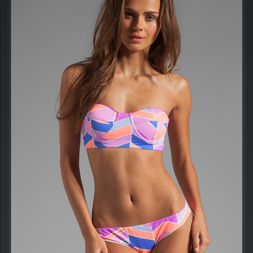 Zinke Katie bustier bandeau in orchid chevron